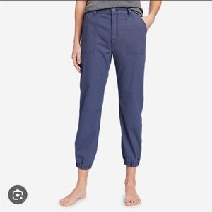 Women’s Elastic-Cuff Utility Jogger Pants in Slate Blue